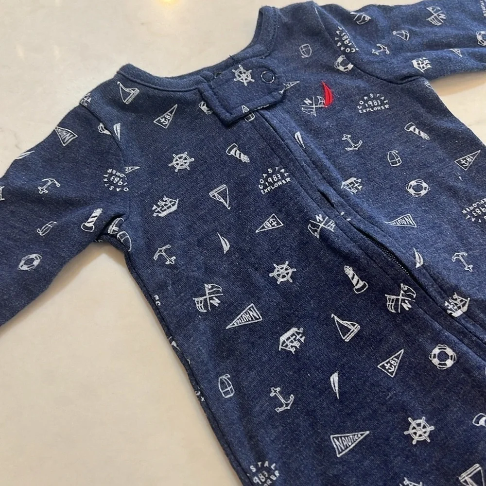 Nautica baby footie, never worn, size 0-3 months.